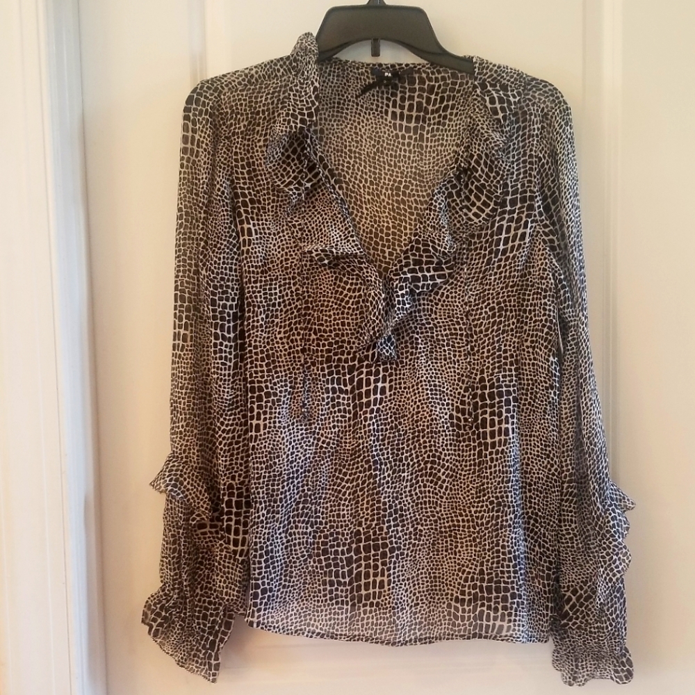 Paige sheer silk blouse size S/M